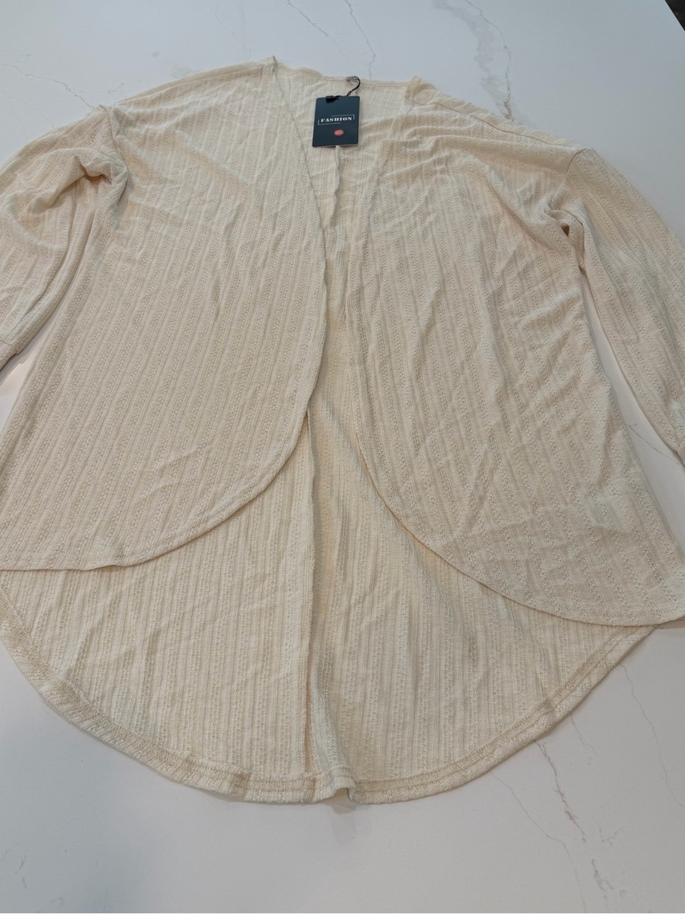 Framework Cream Open-Front Lightweight Knit Cardigan #391